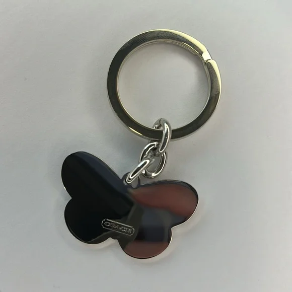 NWOT COACH Butterfly Keychain Fob Purse Charm in Pastel Pink - Picture 3 of 7